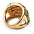 Gold Tone Wide Crystal Band Ring (Green & Olive) - view 5