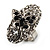 Oval Diamante Butterfly Ring (Silver Tone) - view 5