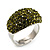 Austrian Crystal Dome Shape Silver Tone Ring (Olive) - view 2