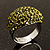 Austrian Crystal Dome Shape Silver Tone Ring (Olive) - view 7