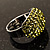 Austrian Crystal Dome Shape Silver Tone Ring (Olive) - view 8