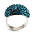 Austrian Crystal Dome Shape Silver Tone Ring (Sky Blue) - view 6