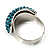 Austrian Crystal Dome Shape Silver Tone Ring (Sky Blue) - view 5