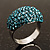 Austrian Crystal Dome Shape Silver Tone Ring (Sky Blue) - view 4