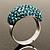 Austrian Crystal Dome Shape Silver Tone Ring (Sky Blue) - view 9
