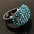 Austrian Crystal Dome Shape Silver Tone Ring (Sky Blue) - view 3