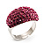 Swarovski Crystal Dome Shape Silver Tone Ring (Pink) - view 2