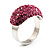 Swarovski Crystal Dome Shape Silver Tone Ring (Pink) - view 6