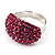 Swarovski Crystal Dome Shape Silver Tone Ring (Pink)