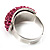 Swarovski Crystal Dome Shape Silver Tone Ring (Pink) - view 8