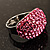 Swarovski Crystal Dome Shape Silver Tone Ring (Pink) - view 3
