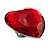 Large Red Acrylic Heart Cocktail Ring (Silver Tone) - view 4
