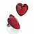 Large Red Acrylic Heart Cocktail Ring (Silver Tone) - view 6
