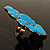 Oversized Turquoise Coloured Floral Acrylic Cocktail Ring (Gold Tone) - view 5