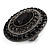 Large Black Oval Crystal Cocktail Ring (Black Tone) - view 4