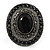 Large Black Oval Crystal Cocktail Ring (Black Tone) - view 3