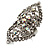 Clear Diamante Victorian Cocktail Ring (Silver Tone) - view 7