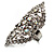 Clear Diamante Victorian Cocktail Ring (Silver Tone) - view 9