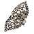 Clear Diamante Victorian Cocktail Ring (Silver Tone) - view 10