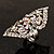 Clear Diamante Victorian Cocktail Ring (Silver Tone) - view 11