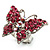 Silver Tone Pink Crystal Butterfly Ring - view 4