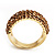Gold Plated Light Citrine Crystal Band Ring - view 7