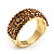 Gold Plated Light Citrine Crystal Band Ring