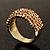 Gold Plated Light Citrine Crystal Band Ring - view 9