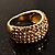 Gold Plated Light Citrine Crystal Band Ring - view 3