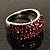 Silver Plated Crystal Band Ring (Purple & Burgundy) - view 5