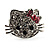 Cute Crystal Kitten Ring (Silver&Clear) - view 3