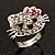 Cute Crystal Kitten Ring (Silver&Clear) - view 2