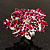 Large Magenta Crystal Flower Cocktail Ring (Silver Tone) - view 10