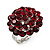 3D Crystal Dome Cocktail Ring (Silver & Burgundy Red)