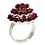 3D Crystal Dome Cocktail Ring (Silver & Burgundy Red) - view 2