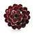 3D Crystal Dome Cocktail Ring (Silver & Burgundy Red) - view 3