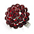 3D Crystal Dome Cocktail Ring (Silver & Burgundy Red) - view 5