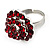 3D Crystal Dome Cocktail Ring (Silver & Burgundy Red) - view 6