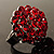 3D Crystal Dome Cocktail Ring (Silver & Burgundy Red) - view 7