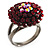 Ruby Red Coloured Crystal Cocktail Ring (Black Tone) - view 3