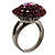 Ruby Red Coloured Crystal Cocktail Ring (Black Tone) - view 4