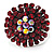 Ruby Red Coloured Crystal Cocktail Ring (Black Tone) - view 5