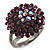 Purple Crystal Cocktail Ring (Black Tone) - view 2