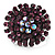 Purple Crystal Cocktail Ring (Black Tone) - view 4