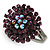 Purple Crystal Cocktail Ring (Black Tone) - view 5