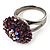 Purple Crystal Cocktail Ring (Black Tone) - view 7
