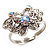 Tiny Crystal Butterfly Ring (Silver Tone) - view 3
