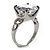 Clear Crystal CZ Rock Solitaire Ring (Silver Tone) - view 5