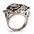 Open Crystal Rose Fashion Ring (Rhodium Plated Finish) - view 6