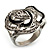 Open Crystal Rose Fashion Ring (Rhodium Plated Finish) - view 4